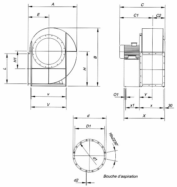Ventilateur centrifuge ATEX CMR-2380-4T/ATEX - Récirculation - 1400 tr/min - 48000 m³/h - 22 kW_2