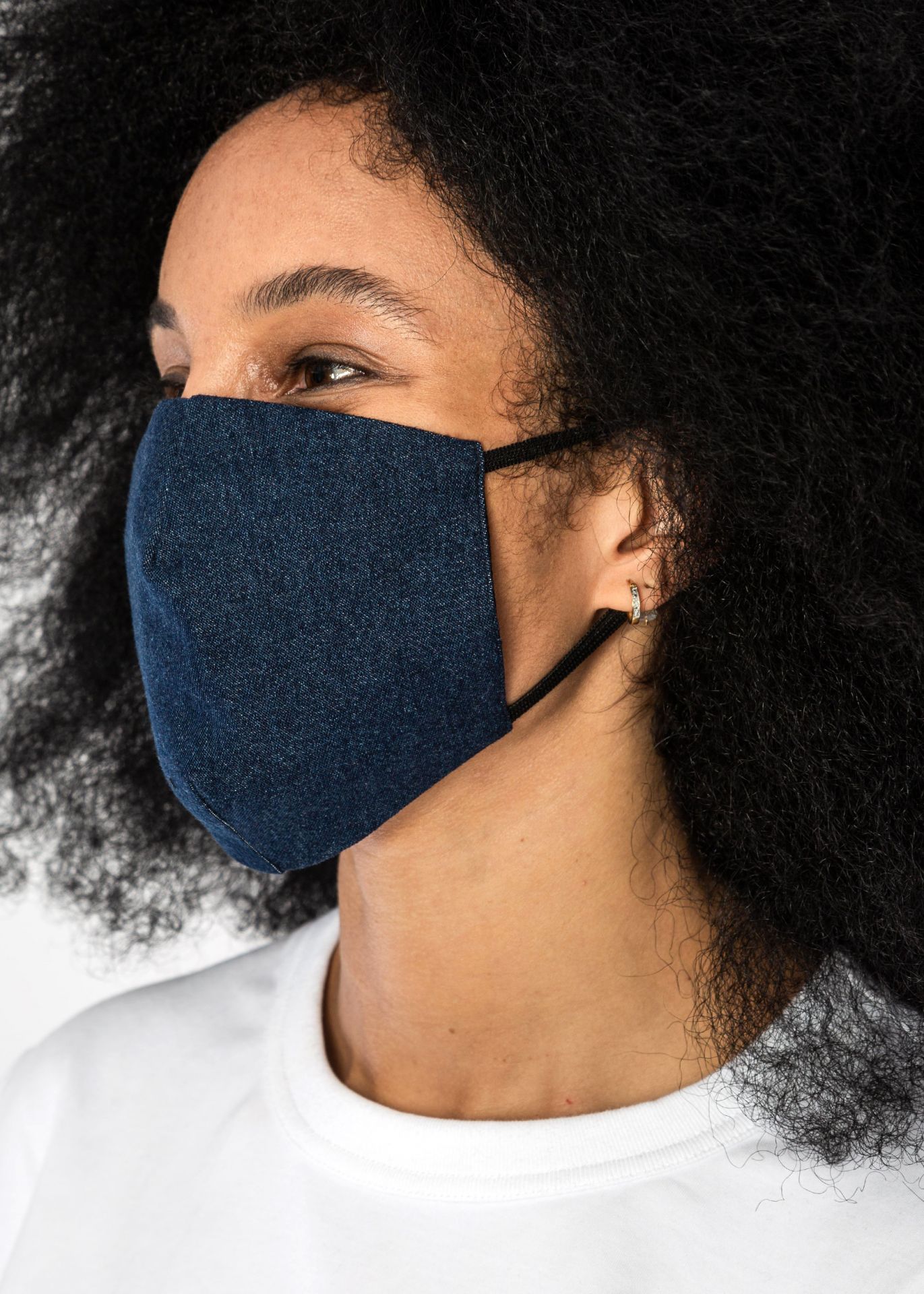 Masque barrière en denim - détails simili-cuir ou cuir - personnalisable - Made in France_2