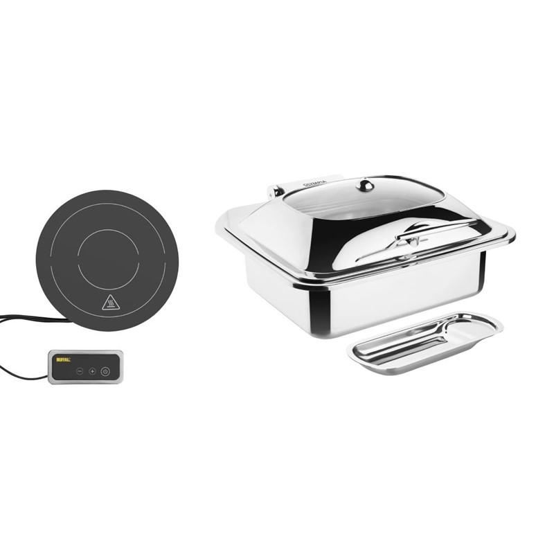 Ensemble chafing dish induction Olympia GN 1/2 avec support | ROLLER GRILL - SA649_2