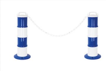 28641 - Kit de 2 balises standard avec chaîne - poteau de signalisation pour intérieur et extérieur - coloris au choix_2