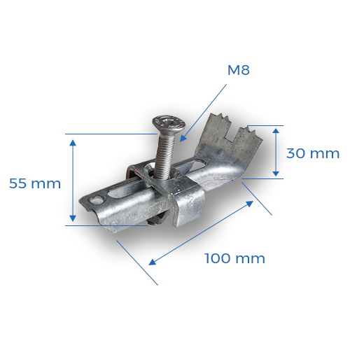 Attache complète pour caillebotis acier galva - maille 19 x 19mm_2