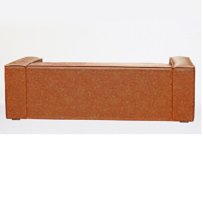 Canapé Hazou marron clair 3 places - design chic et contemporain avec manchettes généreuses_2