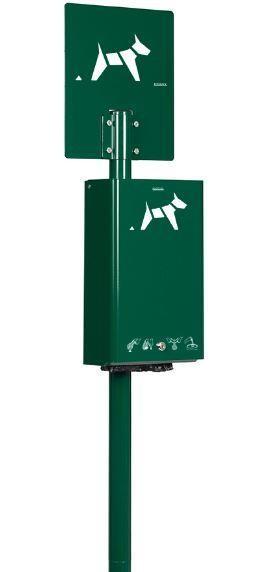 Distributeur sur pied Hygiène Canine - 200 sachets - Disponible en Vert mousse et Gris manganèse - Fabrication Française_2