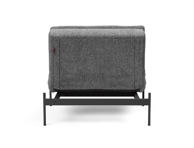 Fauteuil-lit design Dublexo Lauge Twist Charcoal convertible 90x115 cm - pieds métal noir - Innovation Living_2