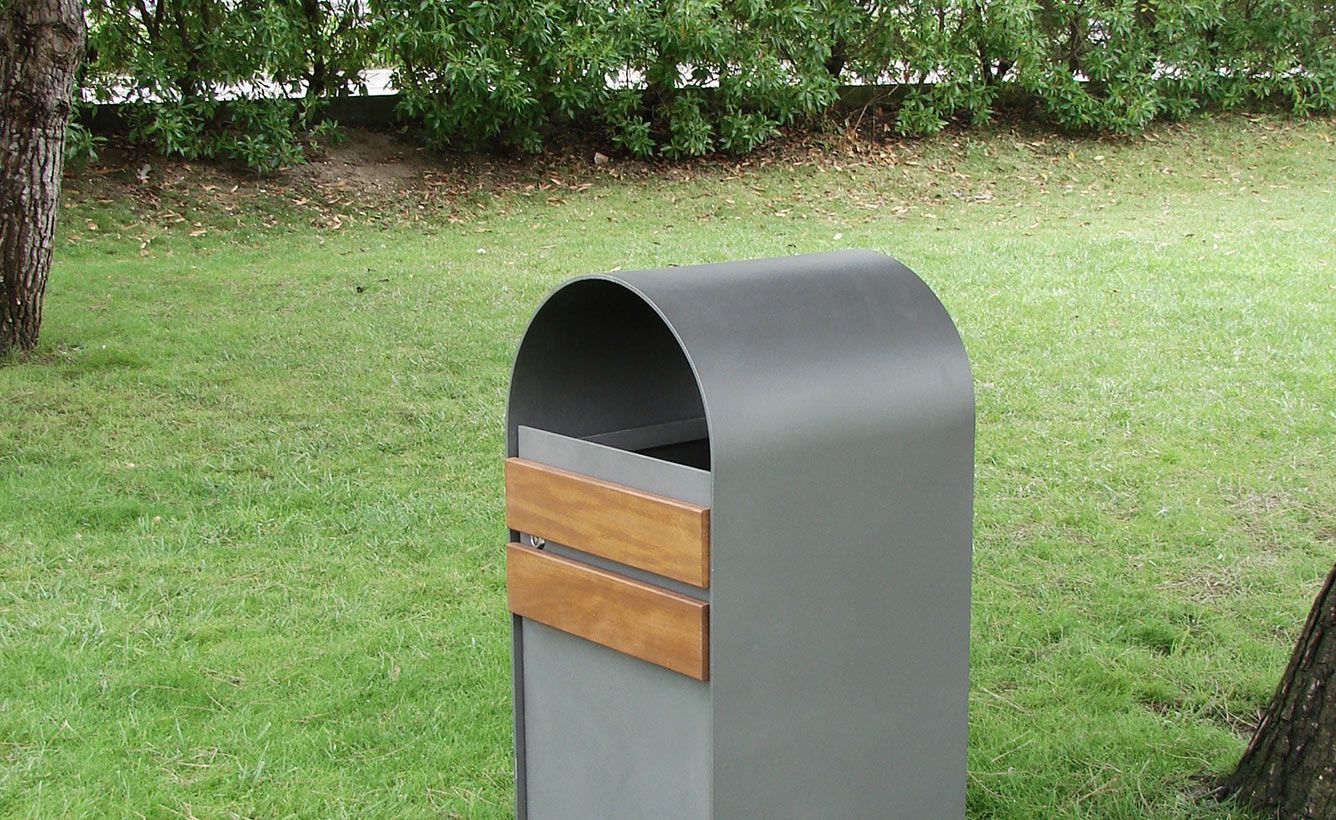 Lótus - poubelle publique - Larus - acier et bois FSC - 120L_2