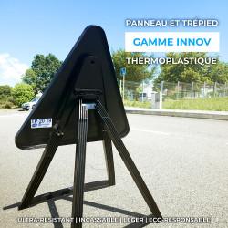 Panneau de danger annonce d'un bouchon AK30 - ultra-résistant, recyclé, fabriqué en France_2