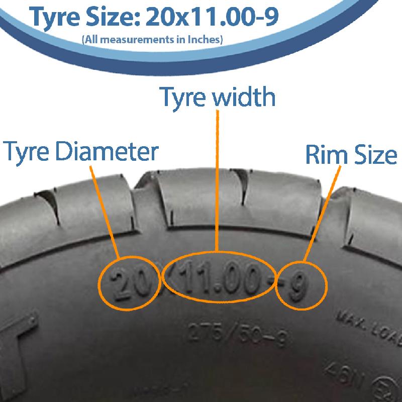 20x11.00-9 (275/50-9) OBOR Beast 6ply Tubeless Tyres 46N Road Legal (Set of 2)_2