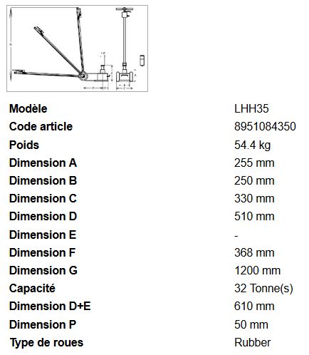 Lhh35 - crics hydro-pneumatiques - rodcraft - capacité : 32t_2
