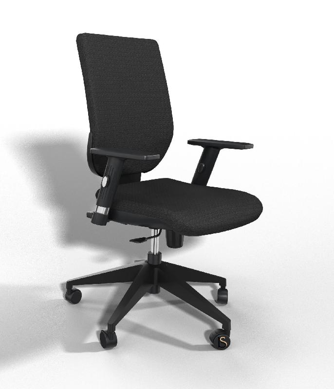 Siège de bureau Tertio avec système contact permanent - Sokoa - Noir, Réglable hauteur_0
