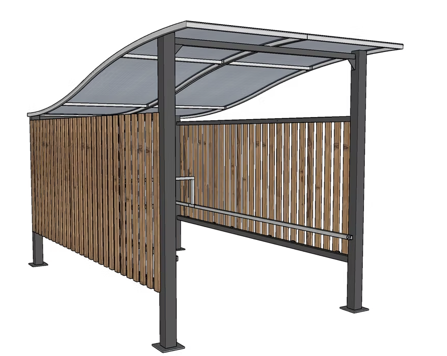 Abri pour chariot à toiture en vague - Profondeur 4350mm x l 2330mm x h 2555mm - EVO 4 - Le temple du mobilier_2