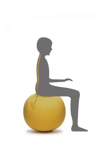 Ballon ergonomique pour bureau - prévention TMS - poignée intégrée - diamètre 65 cm_2