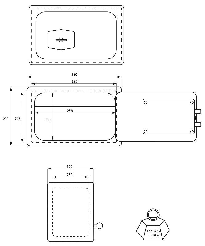Coffre-fort Frontenac 2 - 2 pênes - serrure de sécurité double panneton - finition époxy noir - garantie 5 ans_2
