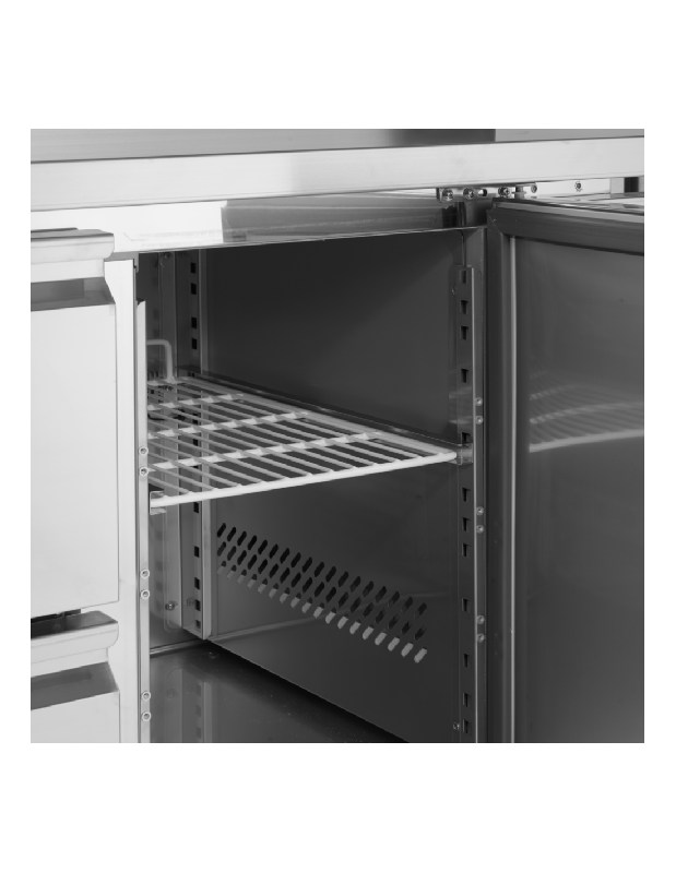 Desserte réfrigérée positive - 2 tiroirs 1 porte - Inox AISI304 - Température +2°C à +10°C - Référence CK7220_2