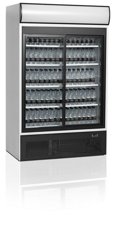 Réfrigérateur vitré FSC1200S - 2 portes vitrées coulissantes à fermeture automatique, blanc RAL9016_2