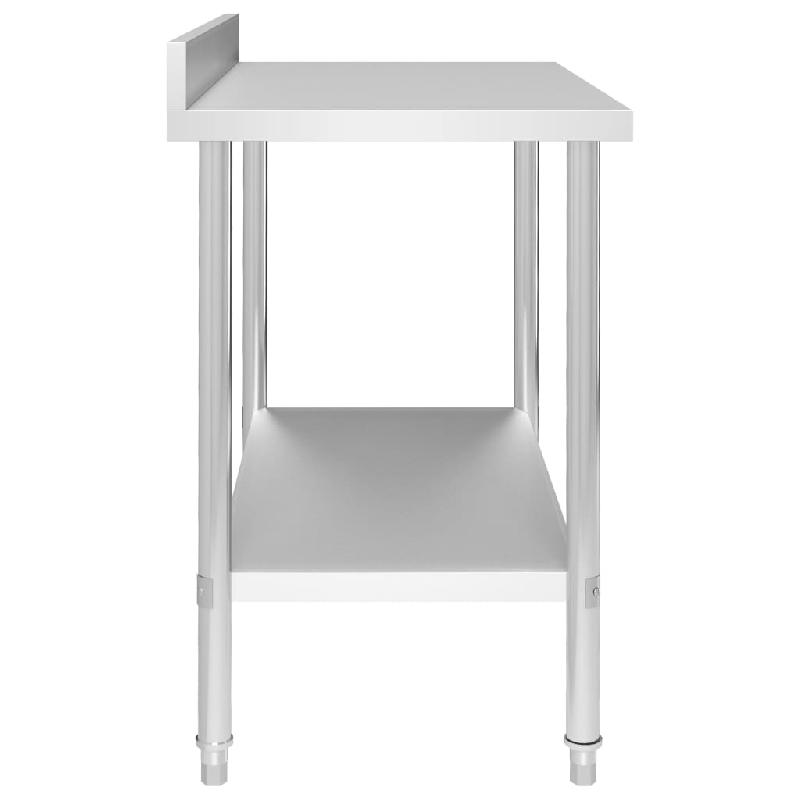 Vidaxl table de travail de cuisine avec dosseret 100x60x93 cm inox 51189_2