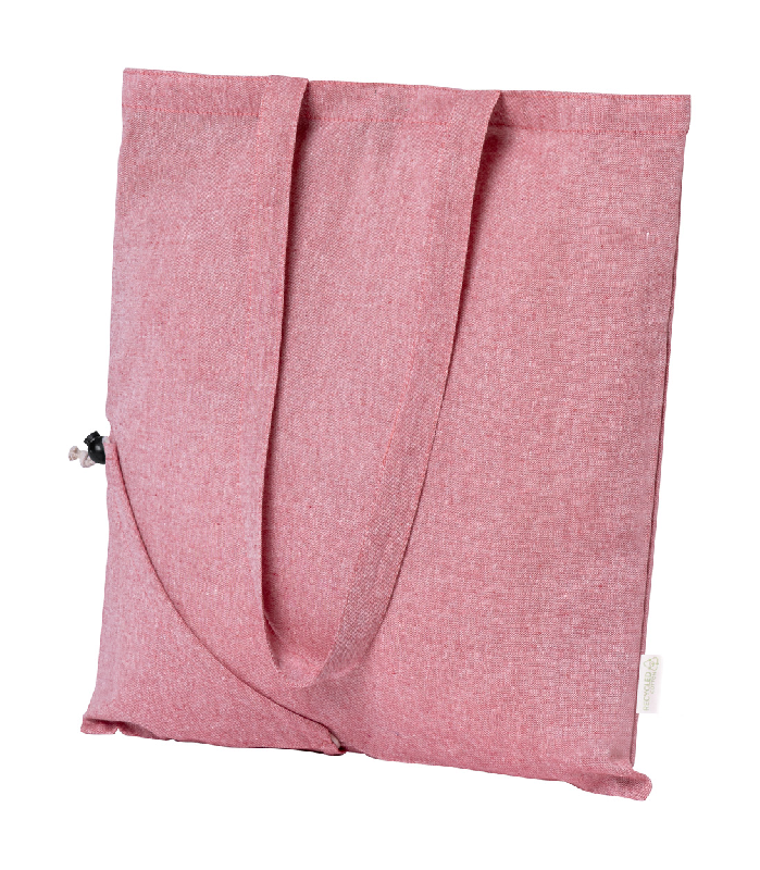 Tote bag en coton recyclé - Pliable avec longues anses - 120 g/m² - Rouge_2