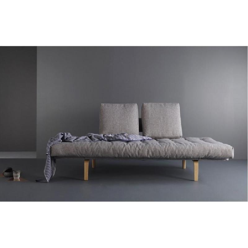 Canapé convertible design Rollo Bow - pieds en chêne - tissu Mixed Dance Grey - Innovation Living_2