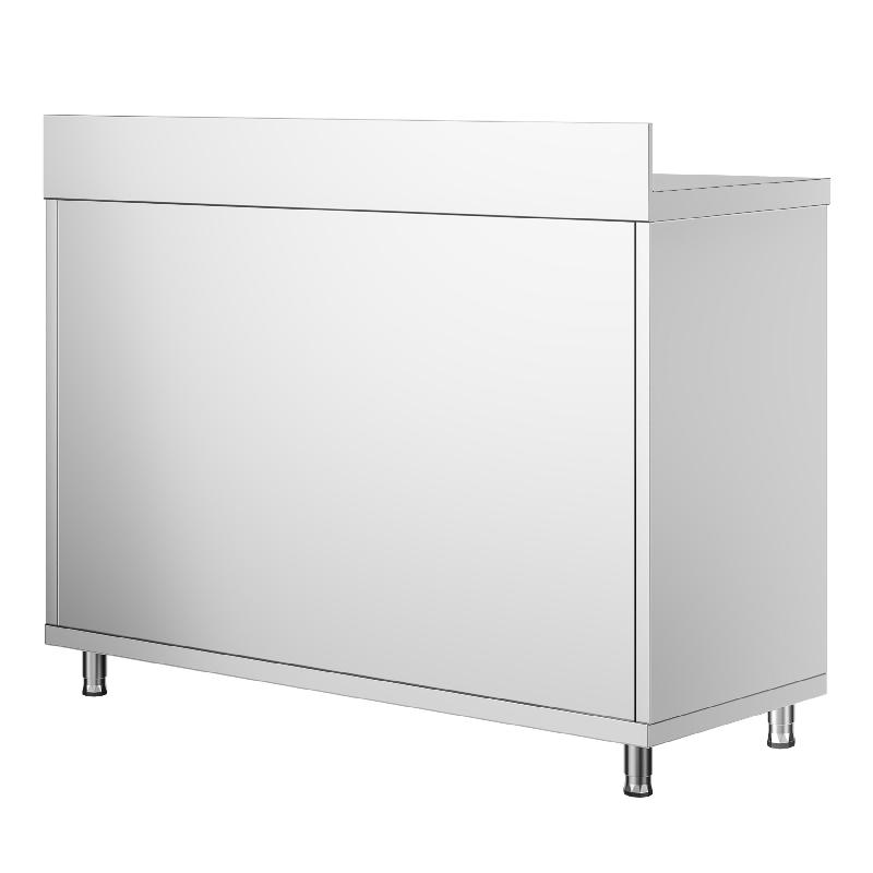 Meuble bas inox adossée P 700 mm avec portes - 1000_2