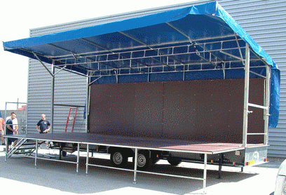 Scène mobile en aluminium - Modèle Solenzara - 45 m² - 1 pente - Conception légère et résistante_2