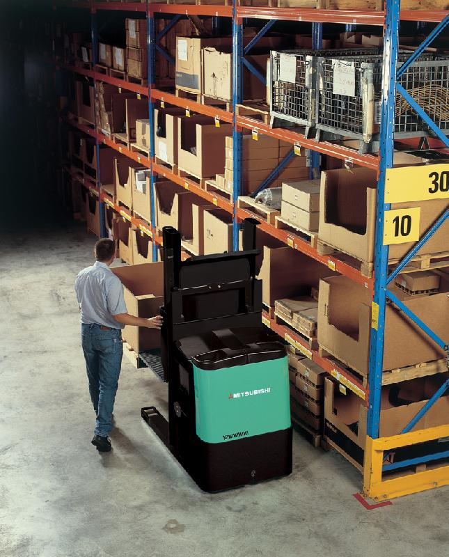 Opbl10n - Préparateur de commande 2ème niveau - Mitsubishi - plateforme élévatrice et fourches réglables_2