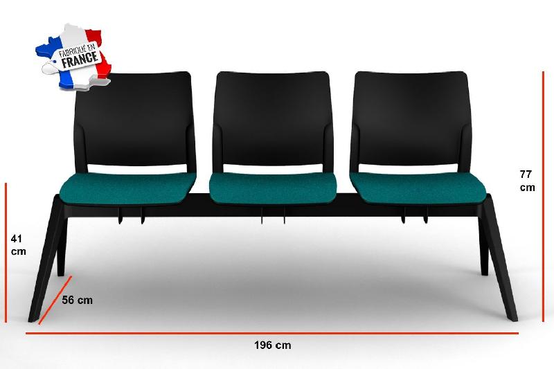 Poutre d'accueil mixte Adela - Sokoa - 3 places, Bleu_2