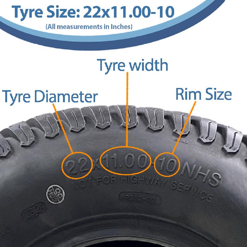 22x11.00-10 Pneu pour tondeuse à gazon 4ply Multi Turf Grass Wanda P332 670kgs Off Road Use_2