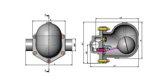 Sk-55 - Purgeurs à flotteur Ayvaz - Pression de service jusqu’à 16 bars - Température maximum 250°C_2