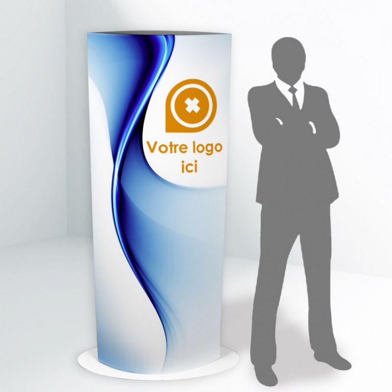 Totem publicitaire elliptique - Durolle Emballage Goyon - Gamme Alto - 52x25x190 cm_2