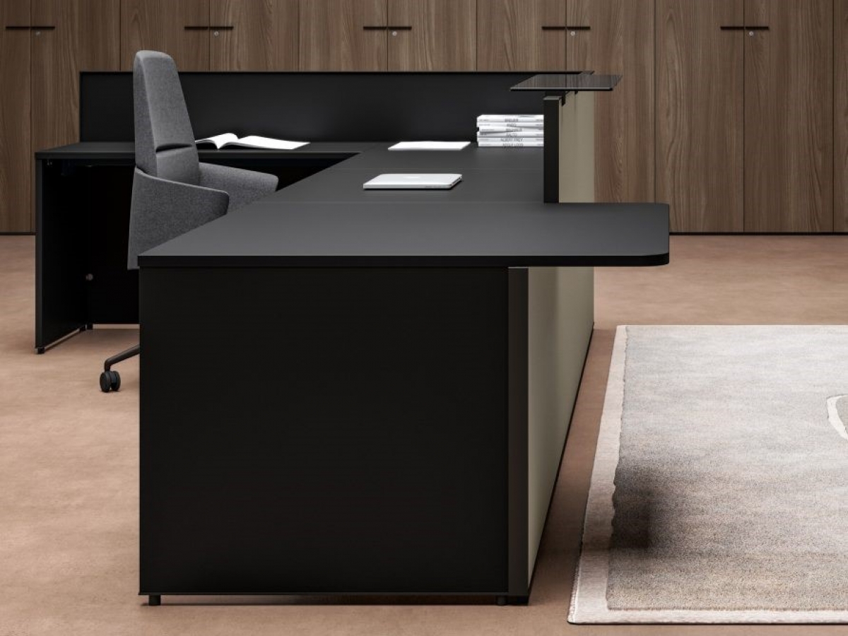 Banque d'accueil personnalisable OUTLINE - configurations variées et design moderne_2