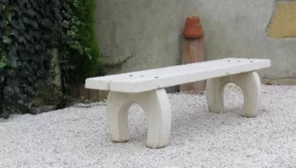 Banquette Chêne arrondie en béton armé - Livrée en kit avec boulonnerie et notice de montage - Longueur 185 cm, Largeur 40 cm, Hauteur 47 cm, Poids 150 kg_2