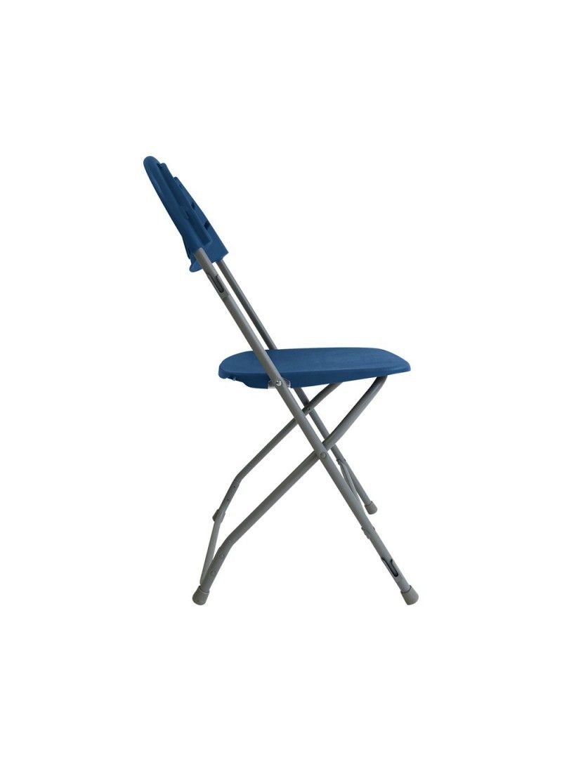 Erica - Chaise pliante attachable et empilable en plastique - Vif Furniture - Gris/Bleu - Extérieur/Terrasse_2