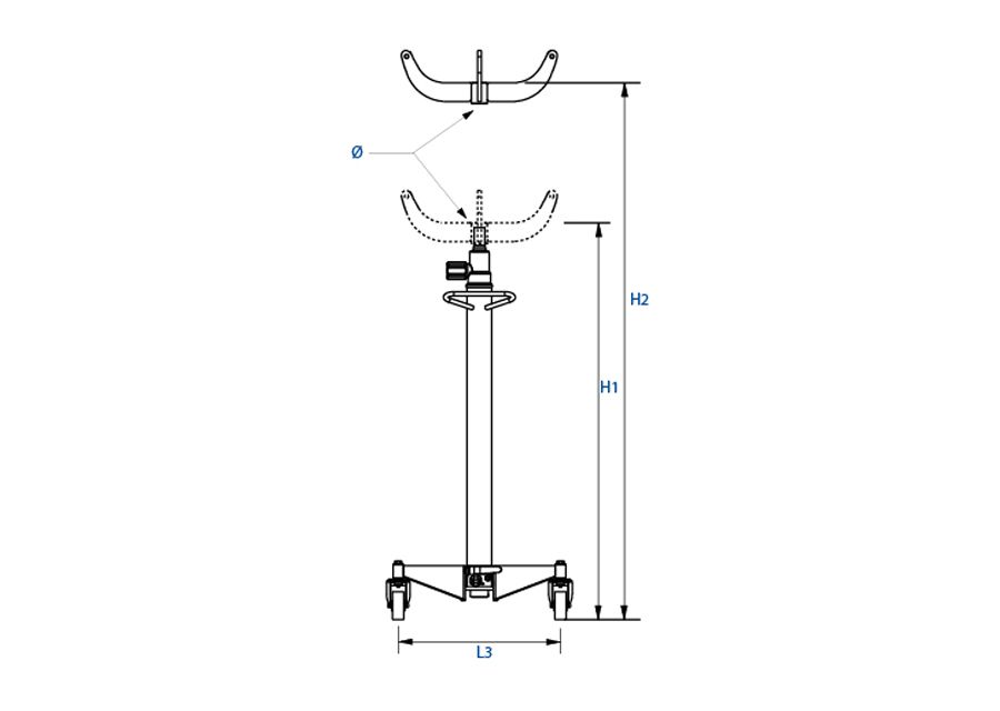 9hyv - Vérin de fosse hydraulique - King Tony - 33 kg - Pompe à pied, tête galvanisée, soupape de sûreté_2