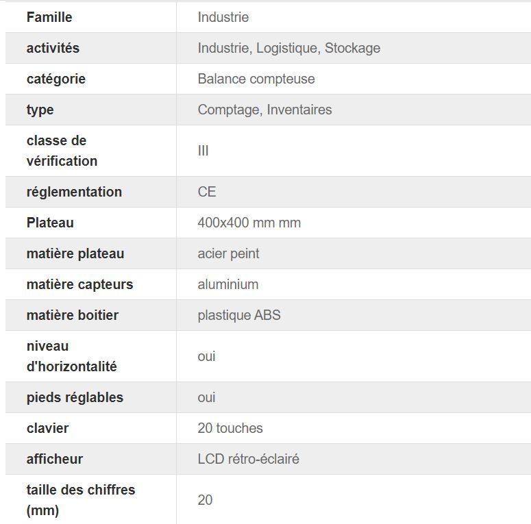 Balance compteuse ELW-6080-TCP avec imprimante - Balance Milliot - Portée max. 600 kg - Plateau inox 600x800 mm_2