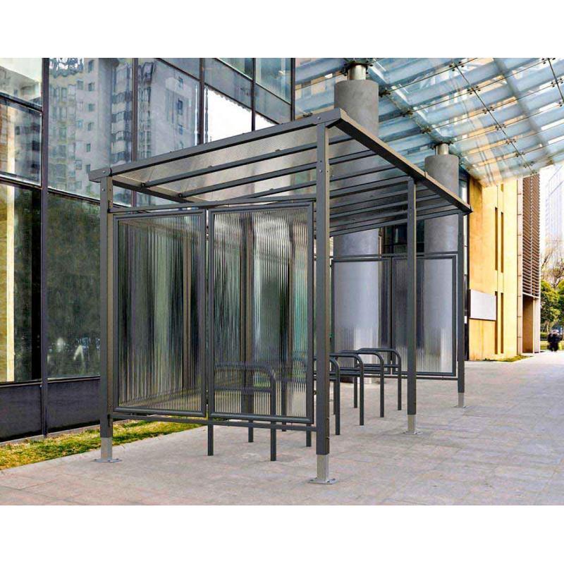 Abri Vélos Milan - Structure en acier 80 x 80 mm - Toiture en polycarbonate alvéolaire traité anti-UV_2