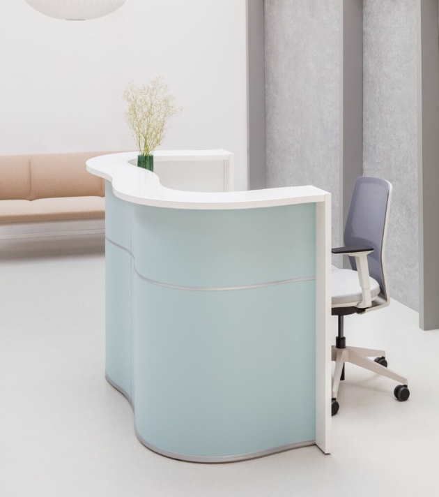 Banque d'accueil contemporaine VAGUE - Design organique et finitions personnalisables_2