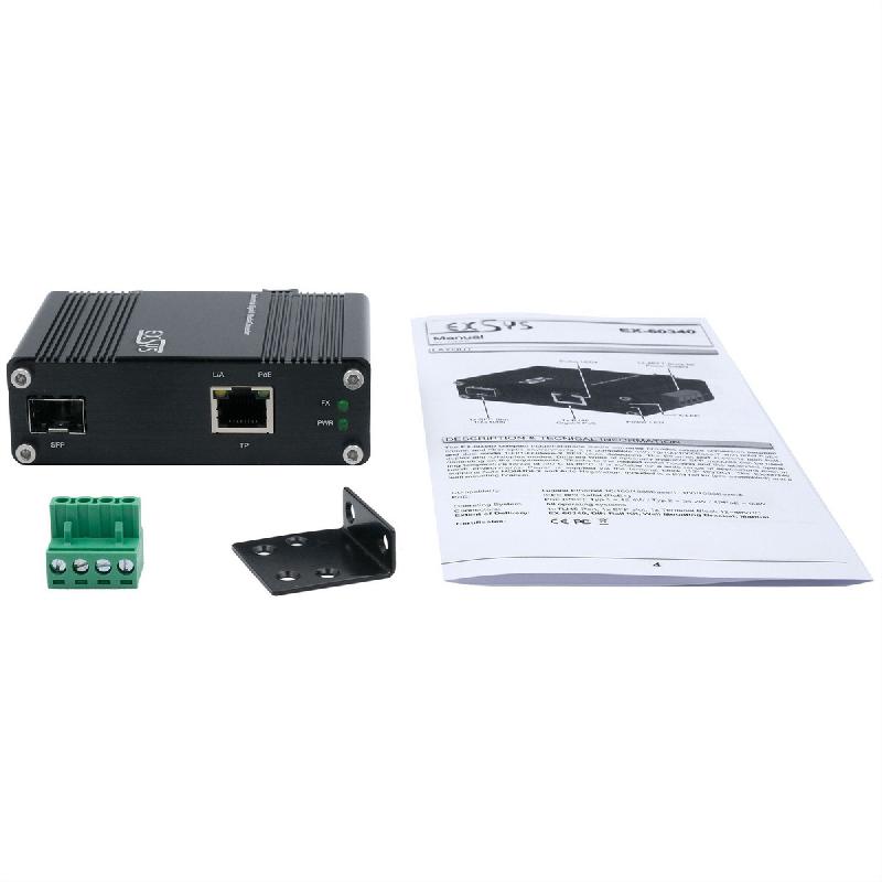 EXSYS EX-60340 Convertisseur de média industriel 60 W SFP, -40 °C à +75 °C_2