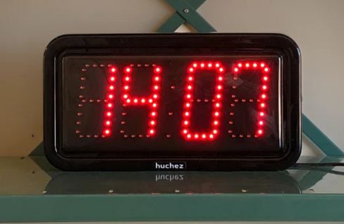 Horloge numérique à LED rouge - Étanche IP66 - Alimentation PoE - Huchez - RA10 LPOE_2