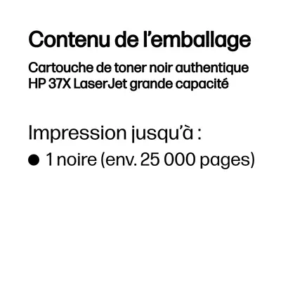 Cartouche de toner noir authentique HP 37X LaserJet grande capacité_2
