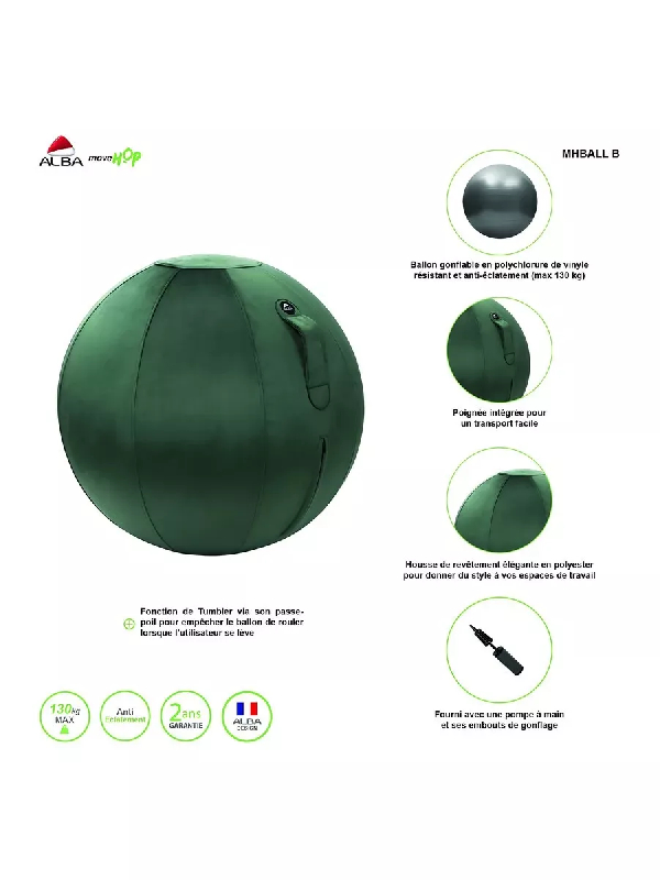 Ballon ergonomique ERGOBALL vert emeraude_2
