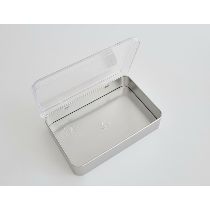 Boîte métal blanche - couvercle transparent avec charnière - Haut. 4 cm - BA000194 - Fabriquée à Massilly, France_2
