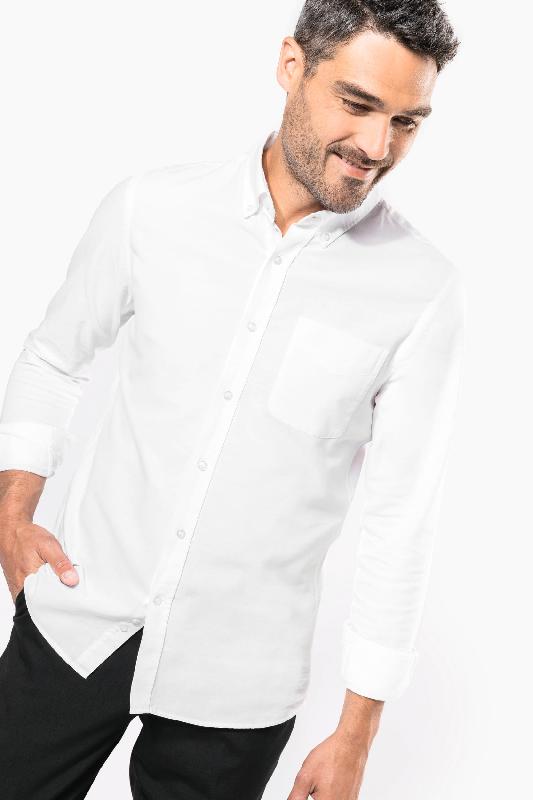 Chemise Oxford lavée manches longues - Réf: K516 - Coupe ajustée 100% coton - Marque Kariban_2