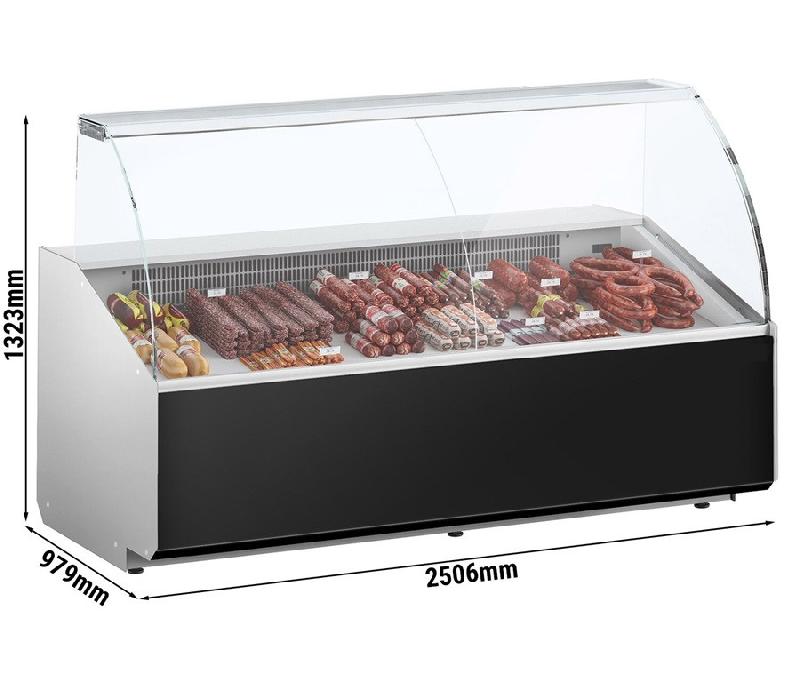 Vitrine réfrigérée avec service-arrière 250 x 98 cm et réserves réfrigérées_2