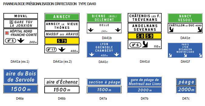 Panneau de présignalisation, type D40 - DA40_2