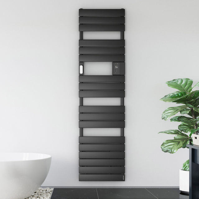 Radiateur sèche-serviettes connecté Adelis étroit avec soufflerie 1750W Blanc Carat - Atlantic - 861936_2