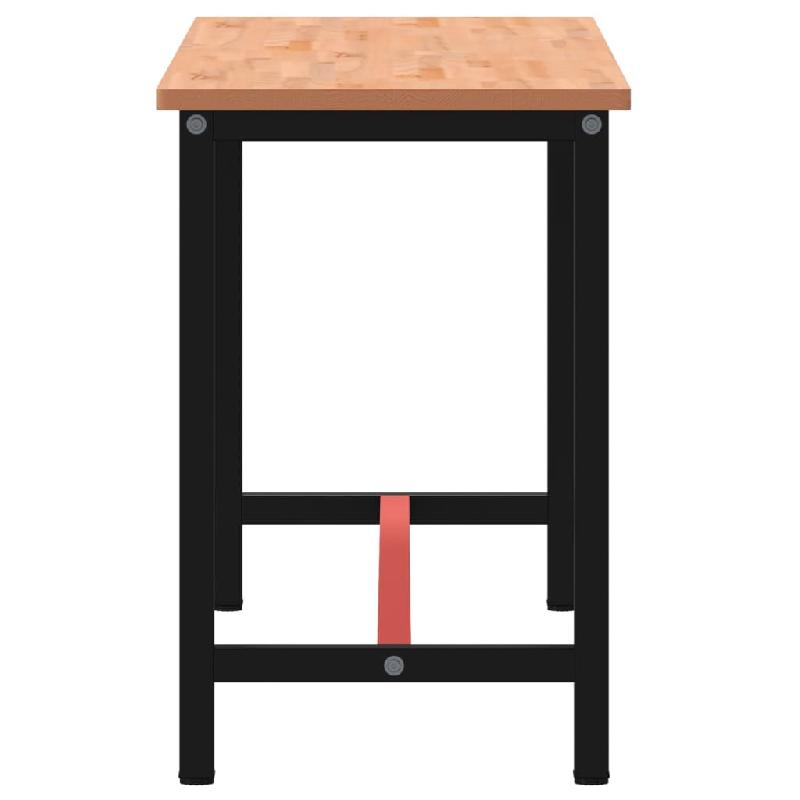 Vidaxl établi 180x55x81,5 cm bois massif de hêtre et métal 3188906_2