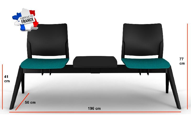 Poutre d'accueil mixte Adela - Sokoa - Gris clair, 2 places + 1 tablette_2