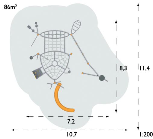 Structure multi-jeux pour enfants 5 à 12 ans - Agito Flow gris - Hags 8002212 - Fondation à enterrer_2