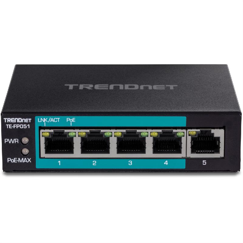 TRENDnet TE-FP051 Switch PoE+ Fast Ethernet non administrable longue portée à 5 ports_2