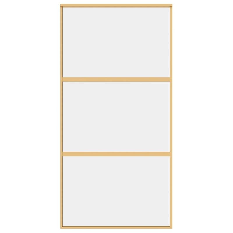 Vidaxl porte coulissante doré 102,5x205cm verre esg clair et aluminium 155150_2