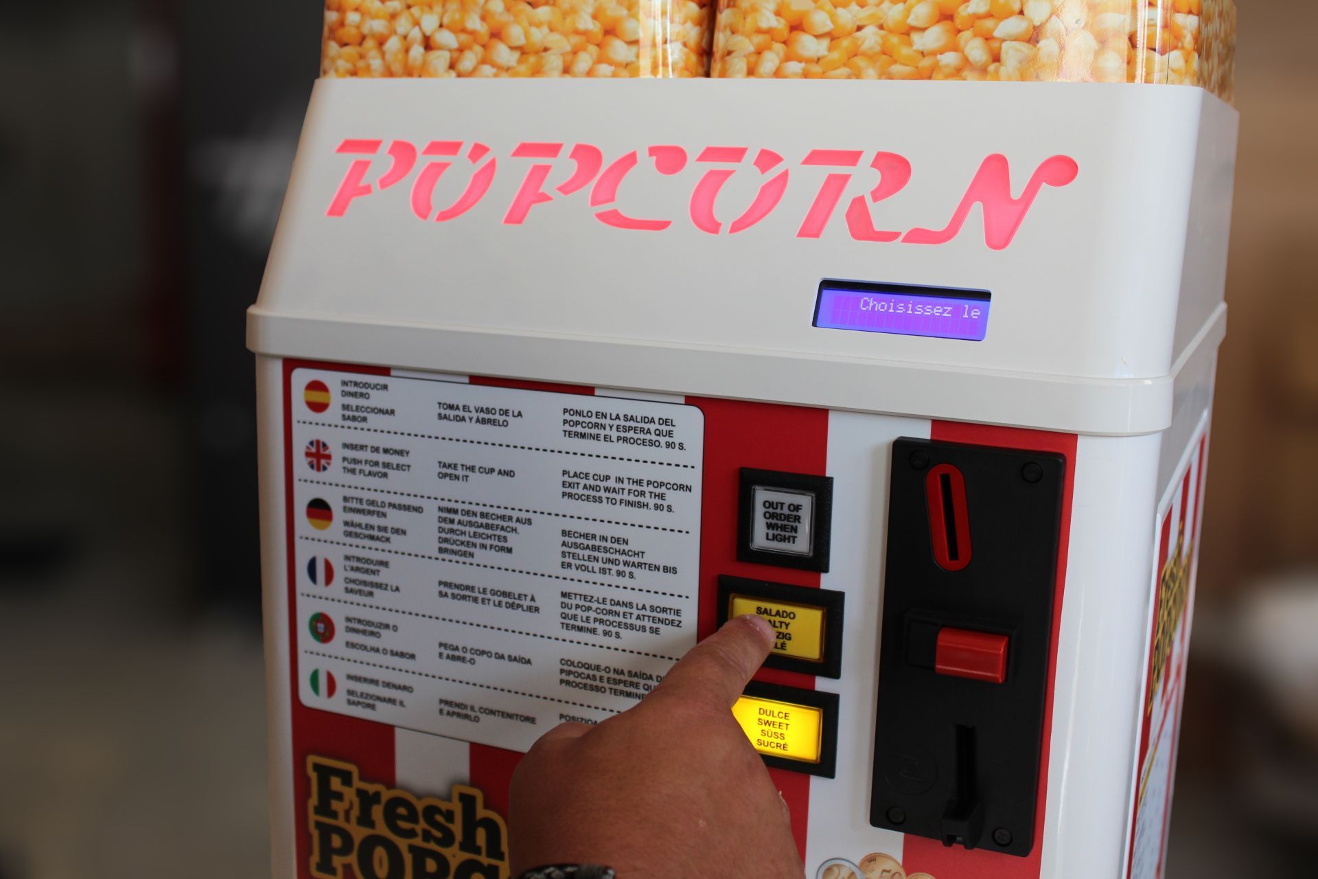 Distributeur automatique de pop-corn 520_EU - 2 bacs de stockage salé et sucré - Breveté et garanti 2 ans_2